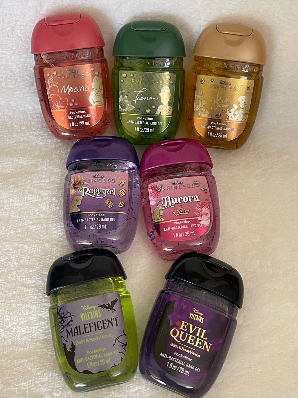 Bath and body Works Disney Princess & Villains Pocketbac Set of 7 pieces
